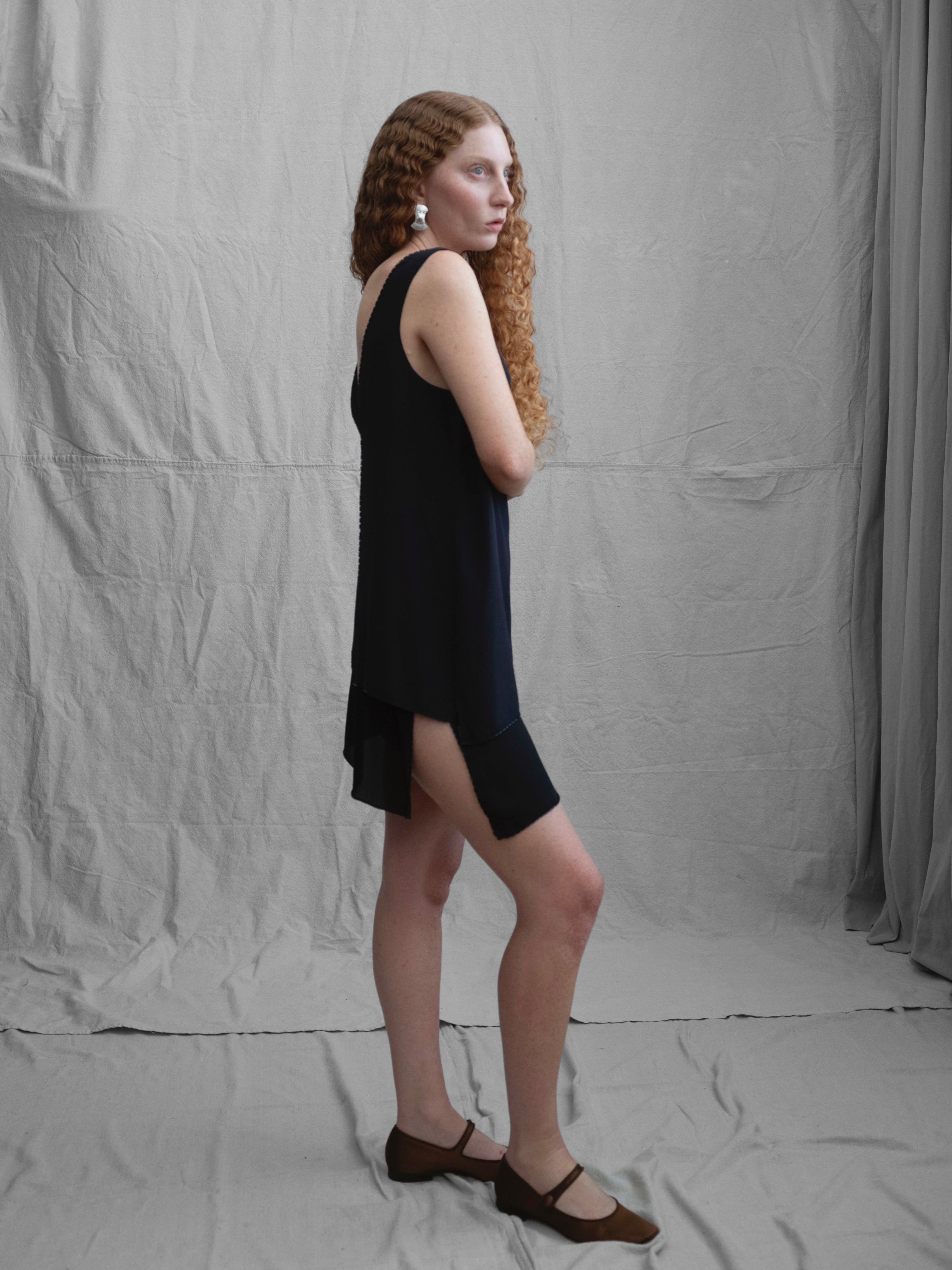 Prada F/W 1997 Silk Skirt Set with Beaded Trim