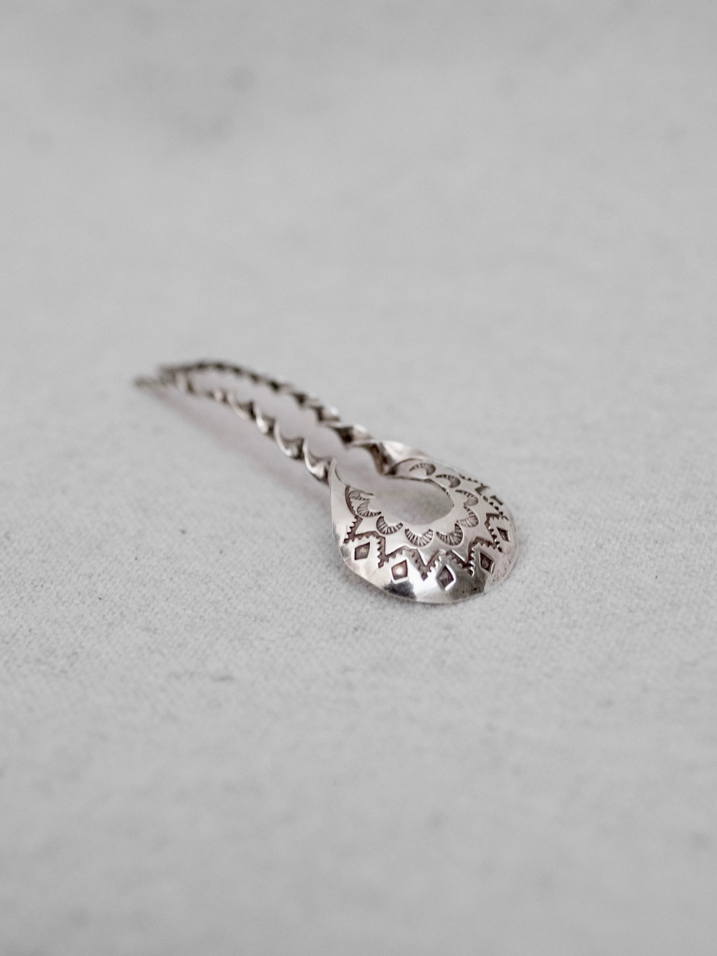 Sterling Silver Sunburst Engraved Hair Ornament