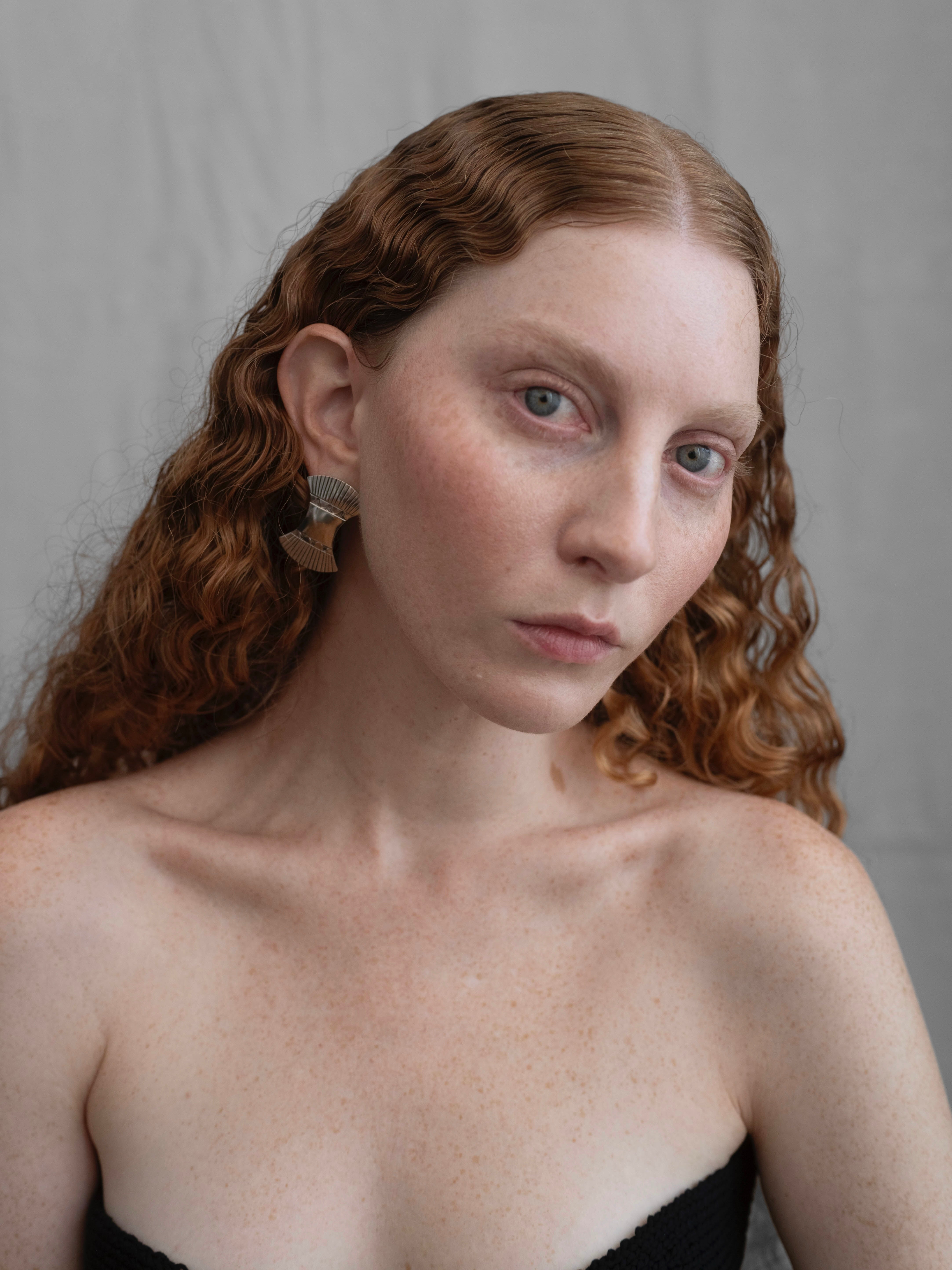 Sterling Silver Art Nouveau Revival Fan Earrings