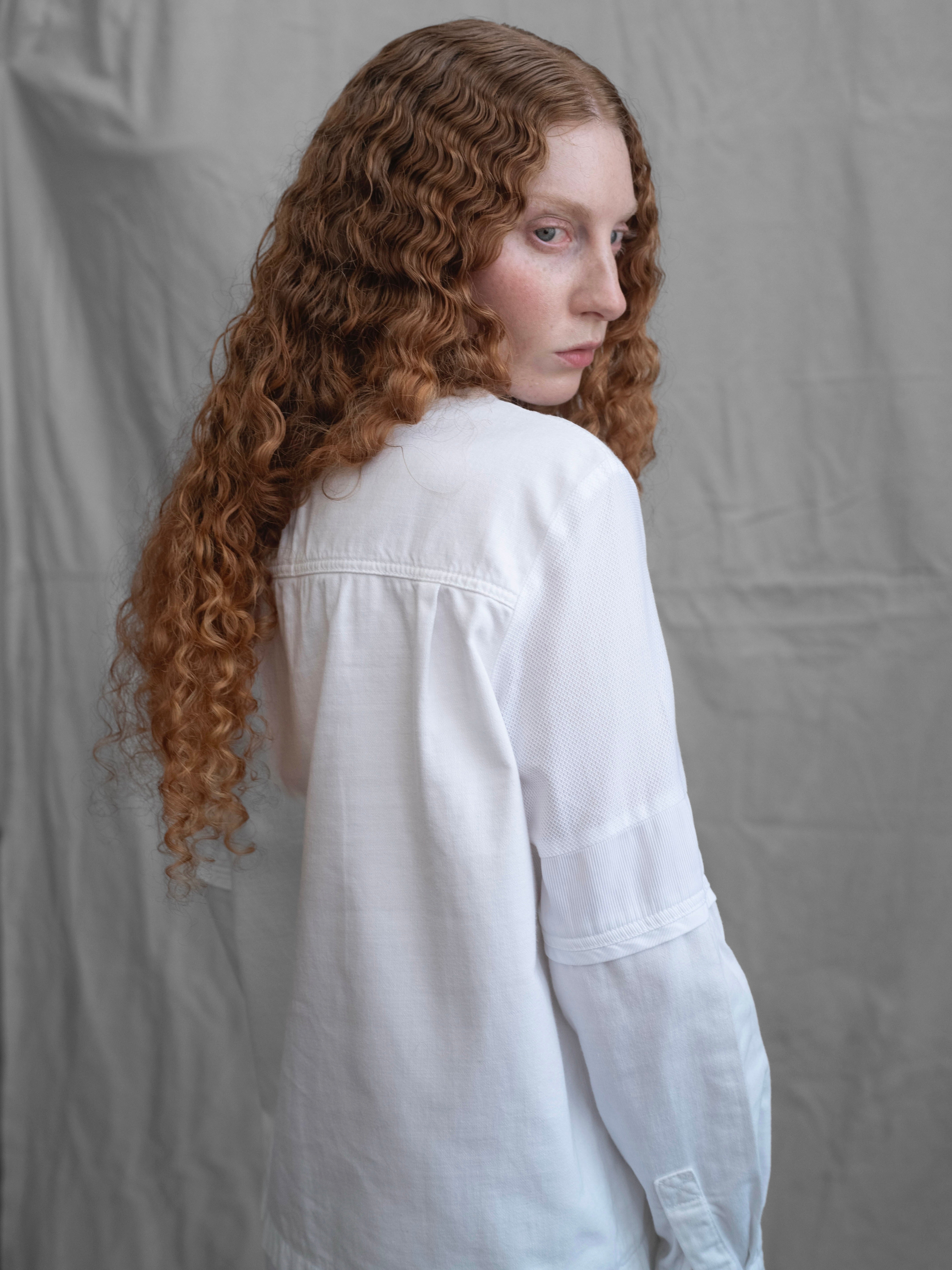 Chloé White Cotton Oxford Bib Shirt