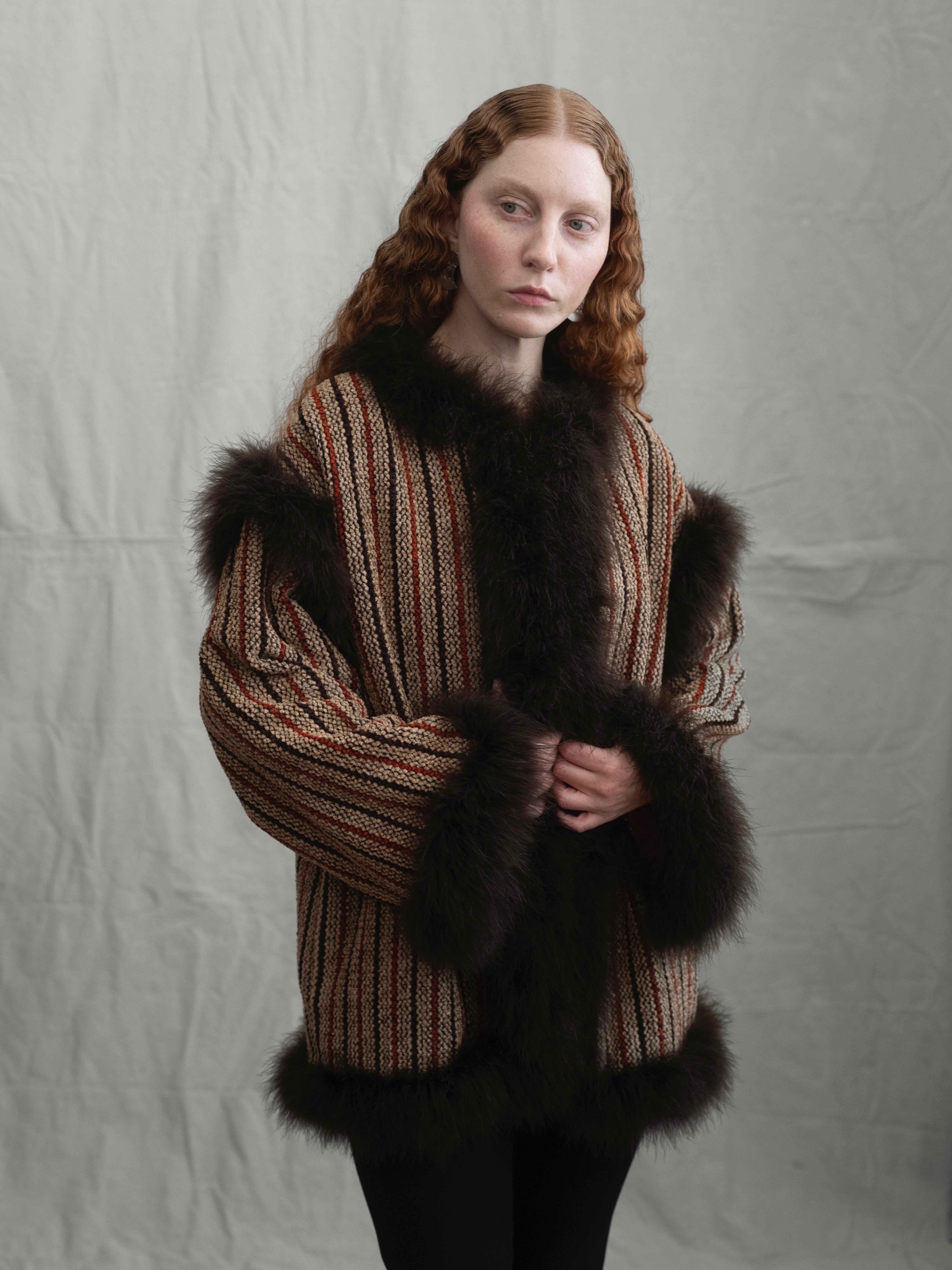 Christian Dior 1970s Marabou Swing Jacket