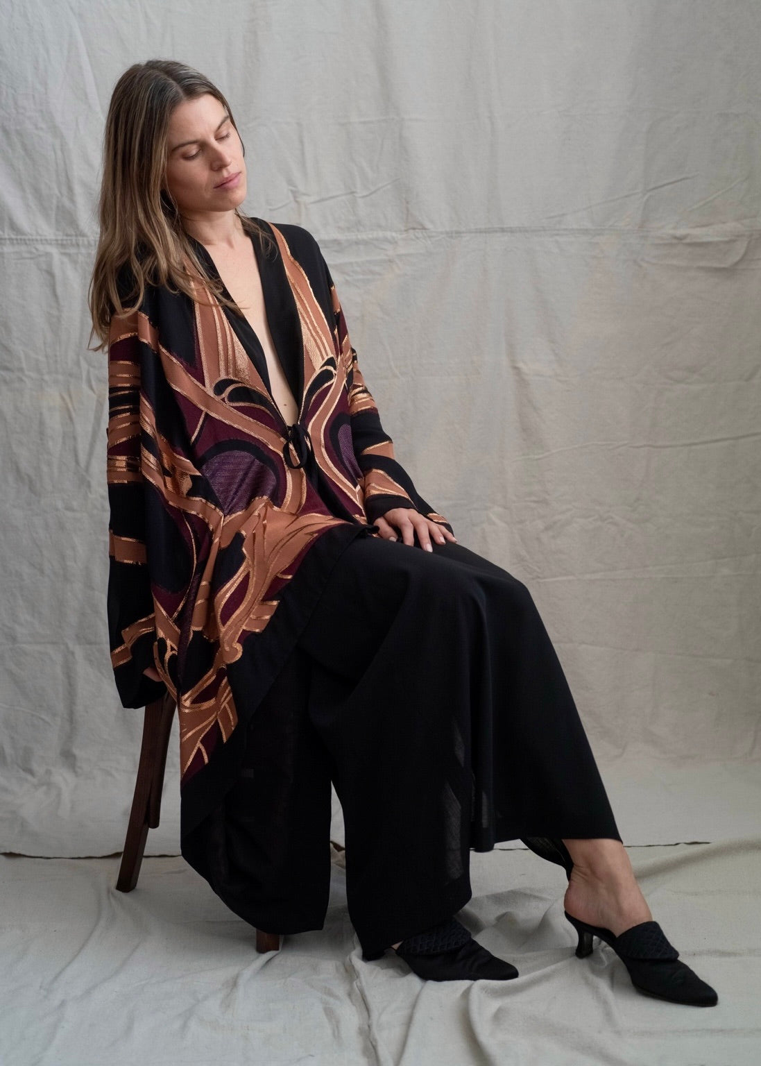 Gucci S/S 2014 Silk Chiffon and Lamé Robe