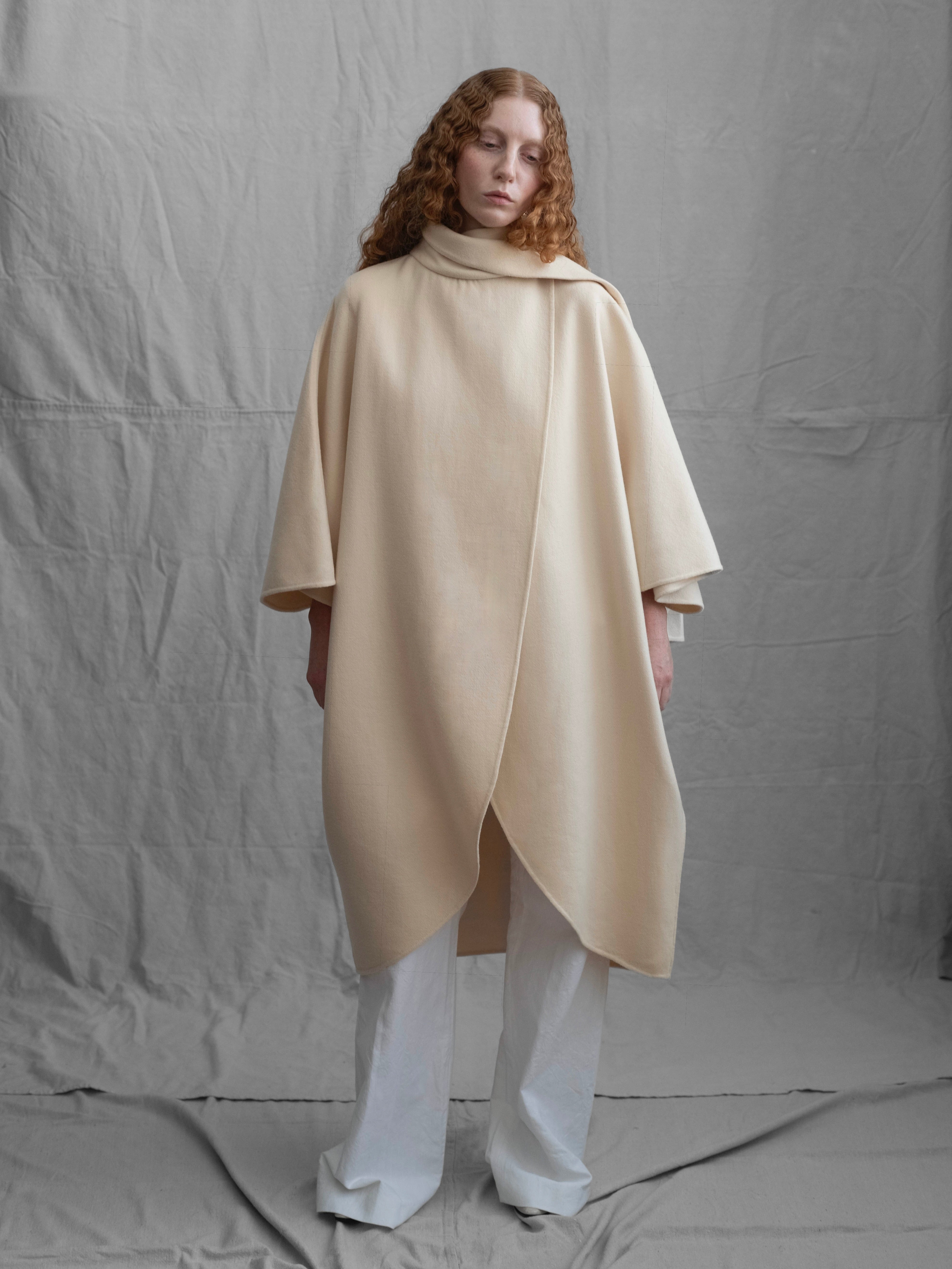 Salvatore Ferragamo 1980s Wool Scarf Coat