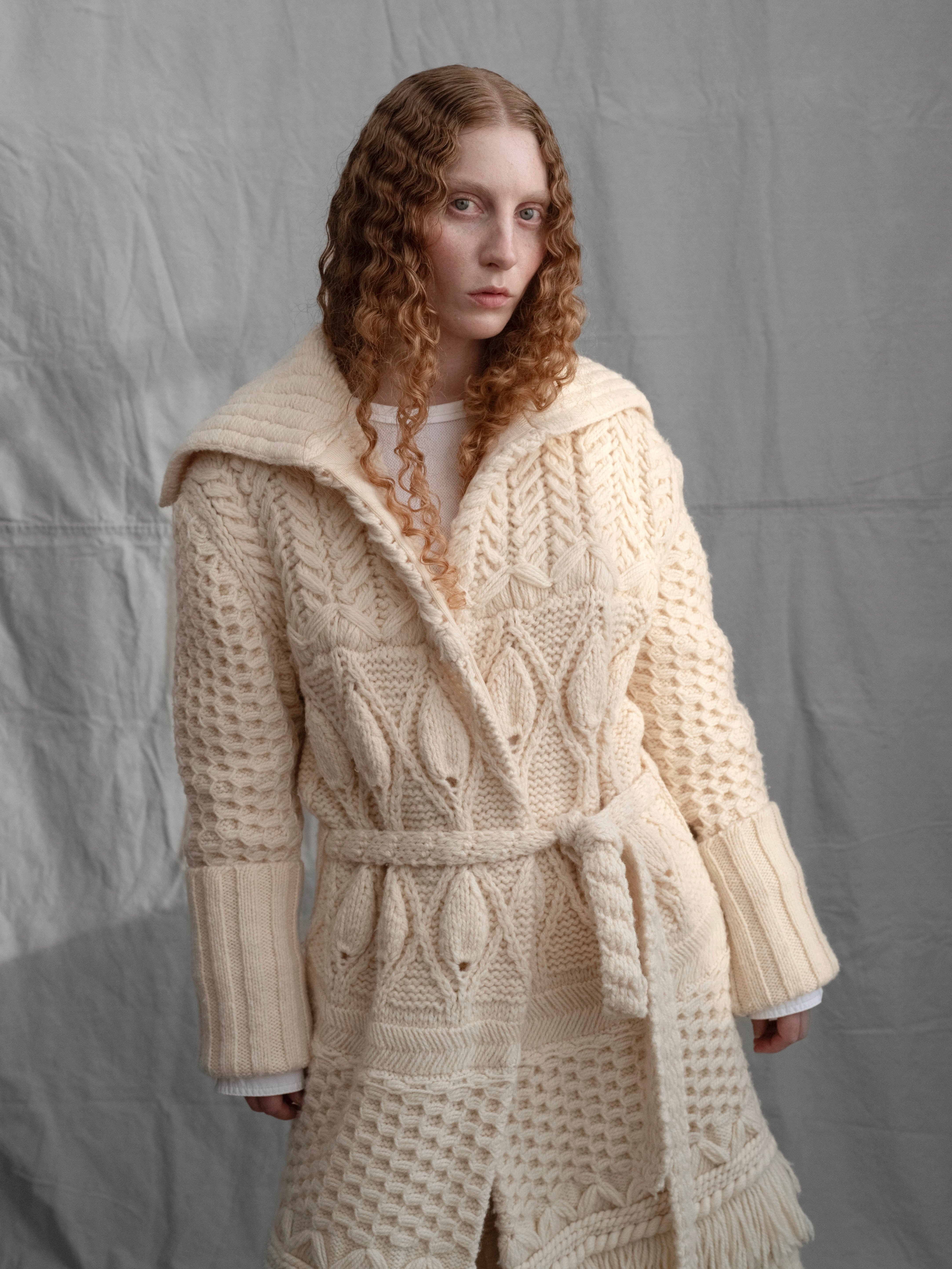 Dries Van Noten F/W 2002 Ivory Wool Duster