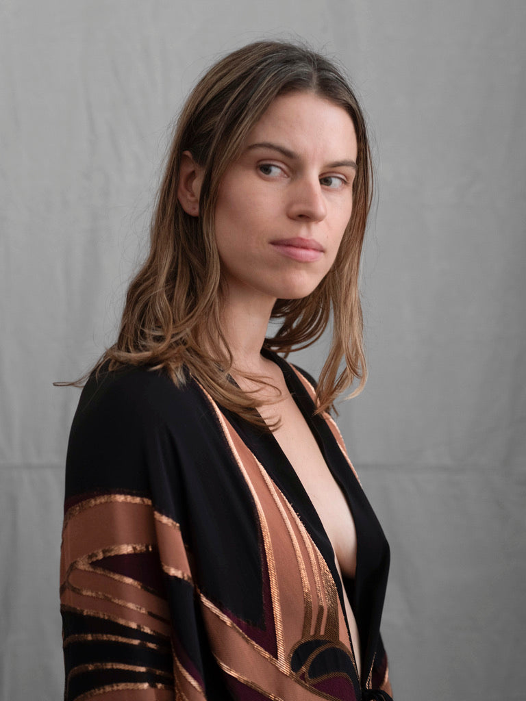 Gucci S/S 2014 Silk Chiffon and Lamé Robe