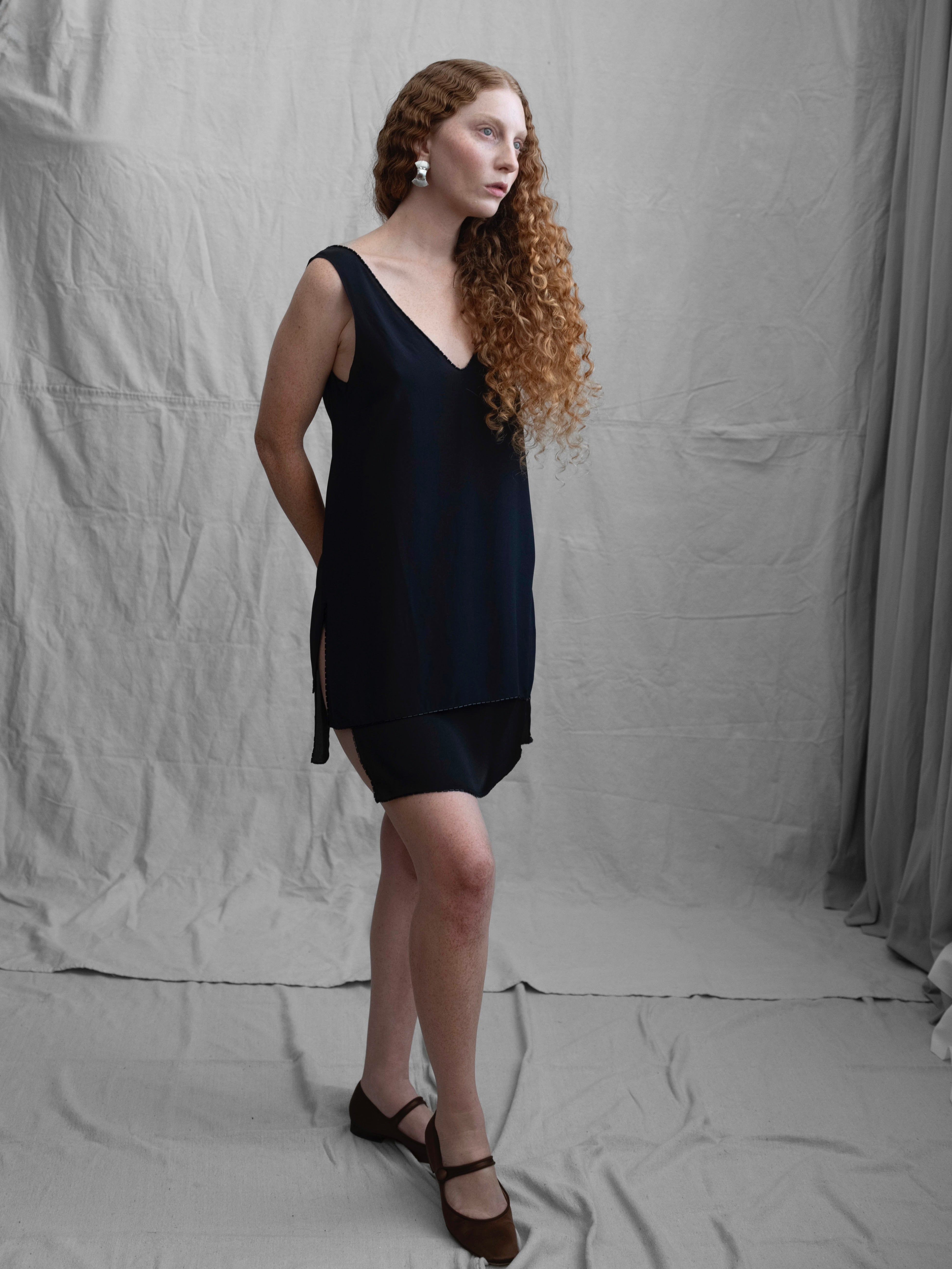 Prada F/W 1997 Silk Skirt Set with Beaded Trim