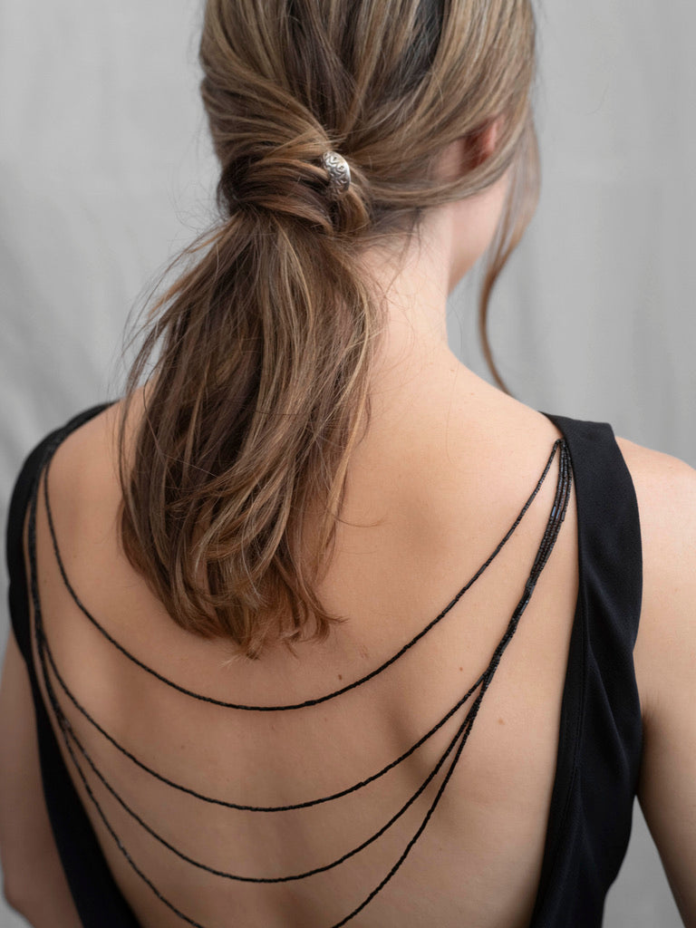 Sterling Silver Sunburst Engraved Hair Ornament