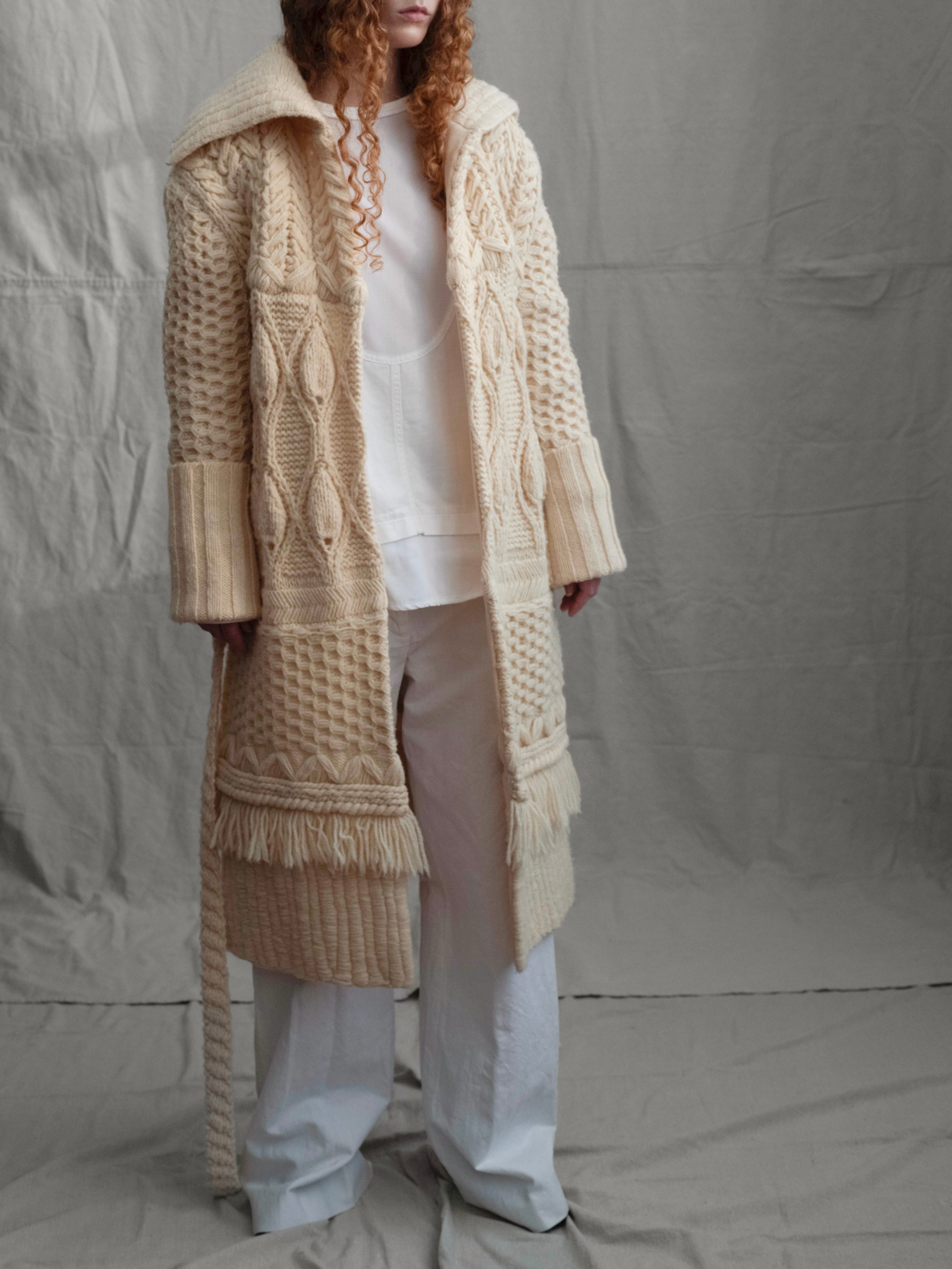 Dries Van Noten F/W 2002 Ivory Wool Duster