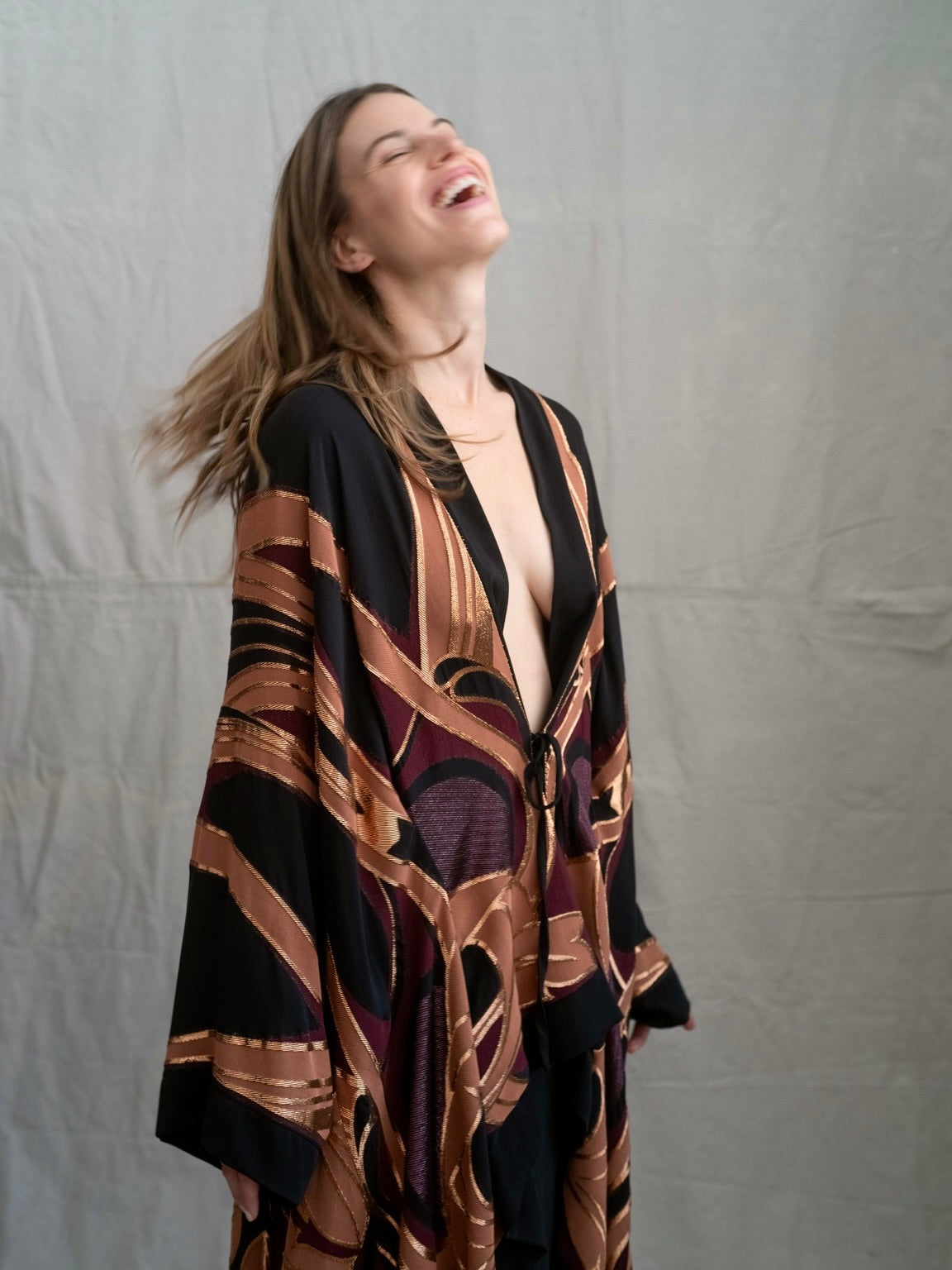 Gucci S/S 2014 Silk Chiffon and Lamé Robe