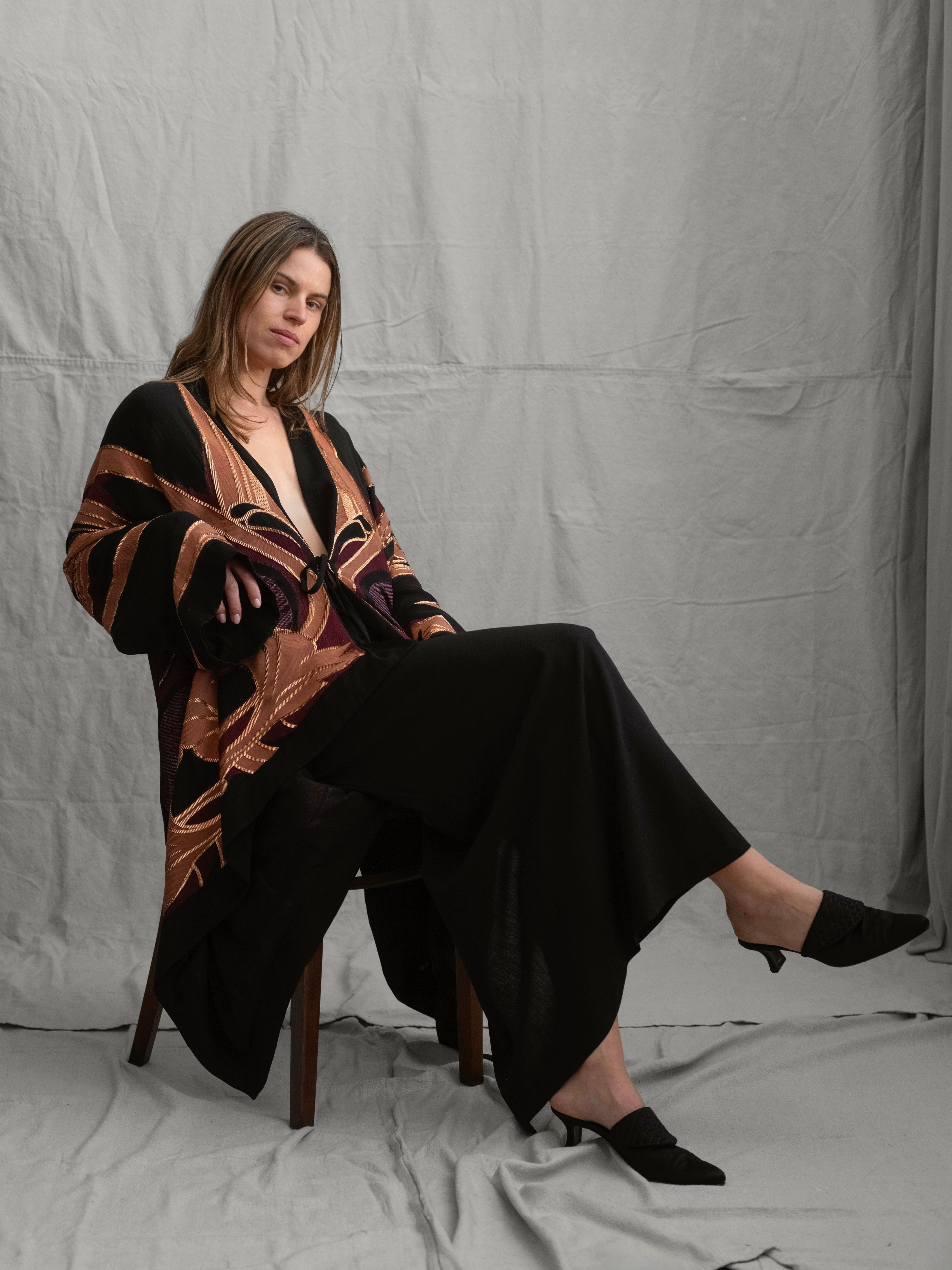 Gucci S/S 2014 Silk Chiffon and Lamé Robe