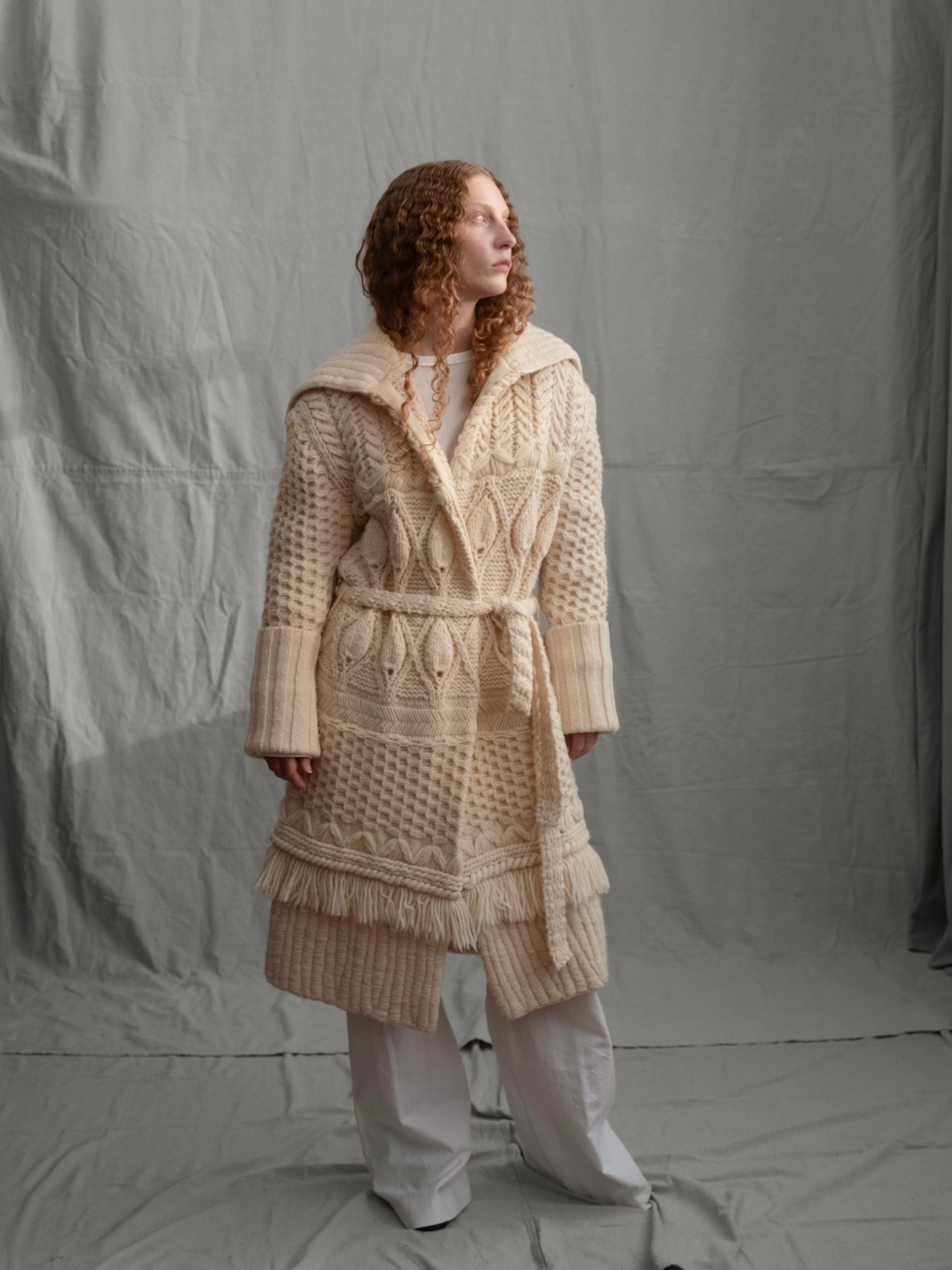 Dries Van Noten F/W 2002 Ivory Wool Duster