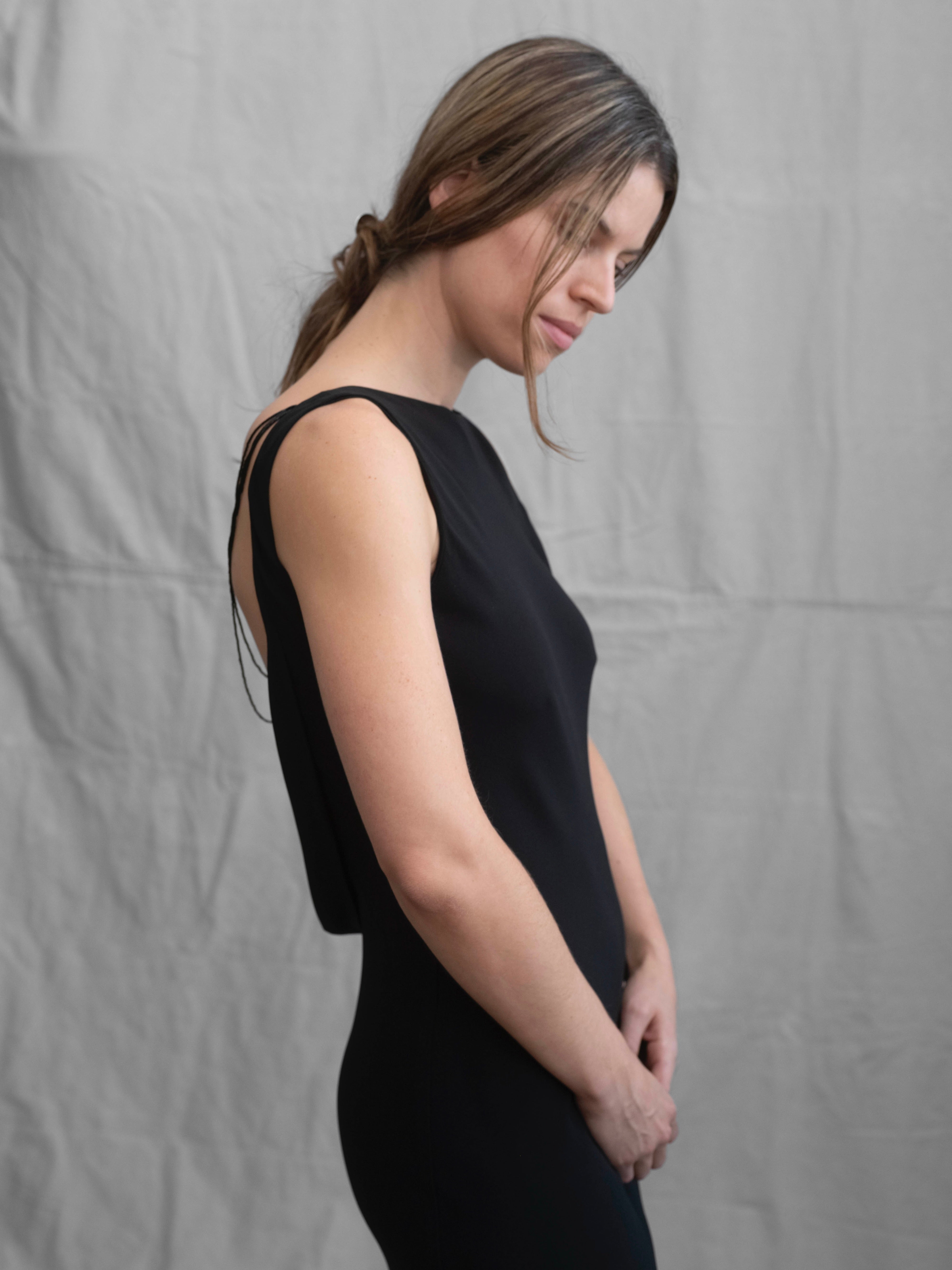 Richard Tyler Beaded Drape Satin Gown