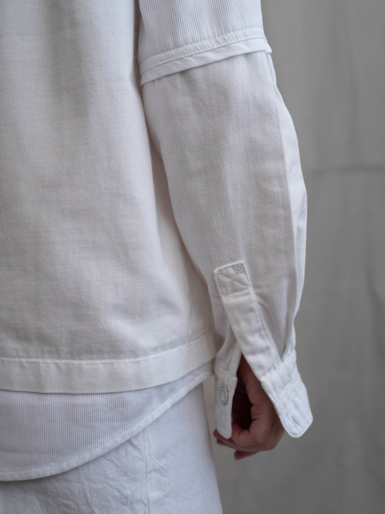 Chloé White Cotton Oxford Bib Shirt