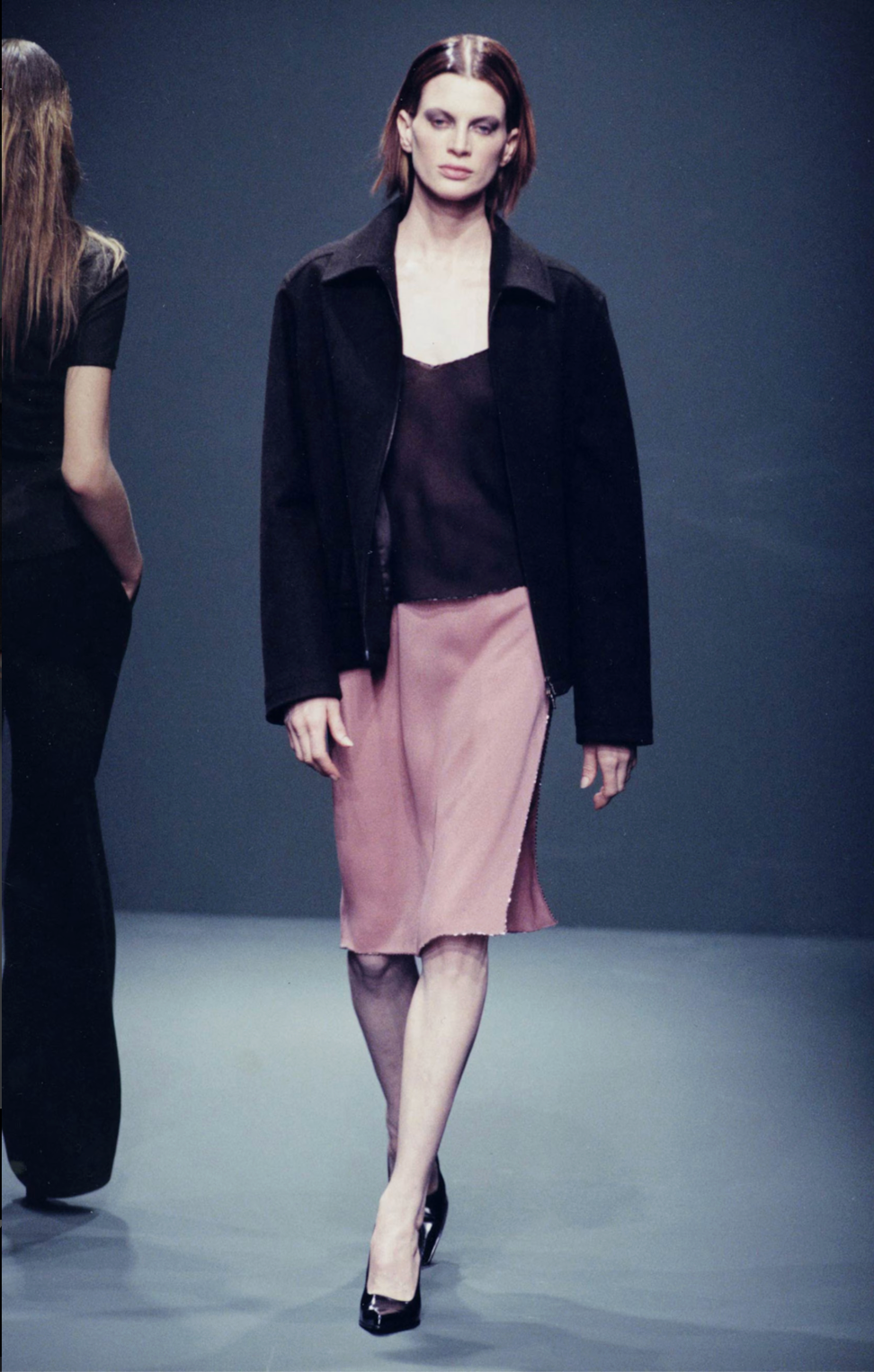 Prada F/W 1997 Silk Skirt Set with Beaded Trim