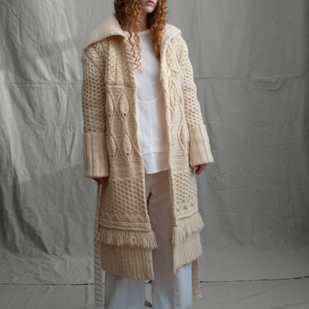 Dries Van Noten F/W 2002 Ivory Wool Duster